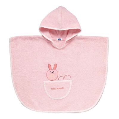 Poncho Funny Rabbit (12m+) (Pink)